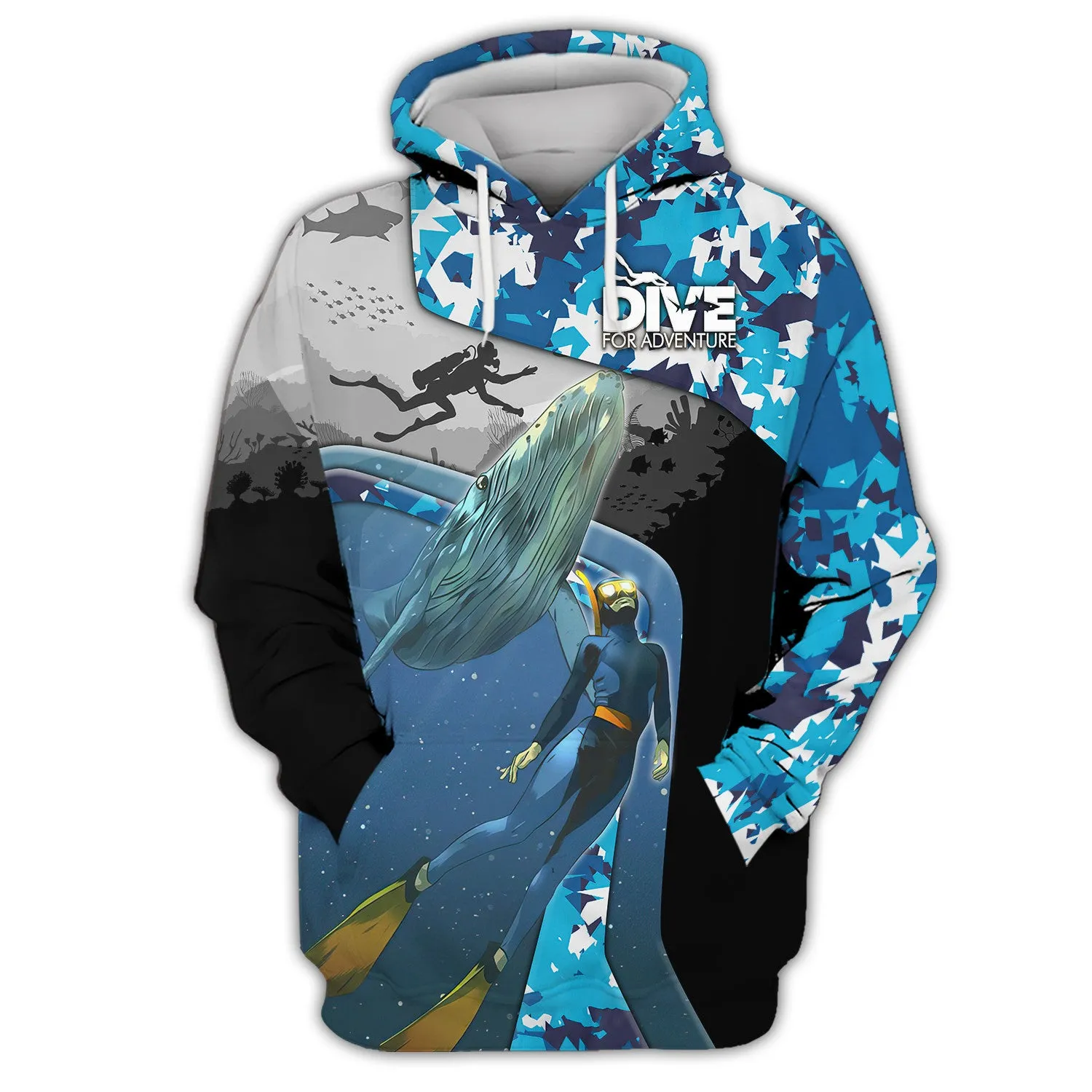 Dive For Adventure, Scuba Diving 3D All Over Printed Tshirt Hoodie