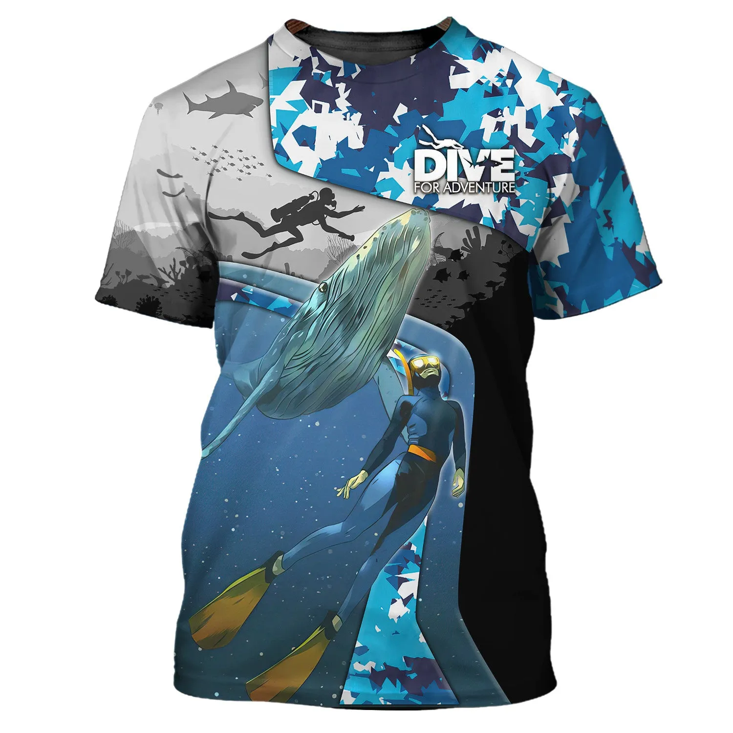 Dive For Adventure, Scuba Diving 3D All Over Printed Tshirt Hoodie