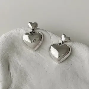 Double Dangling Heart Earrings