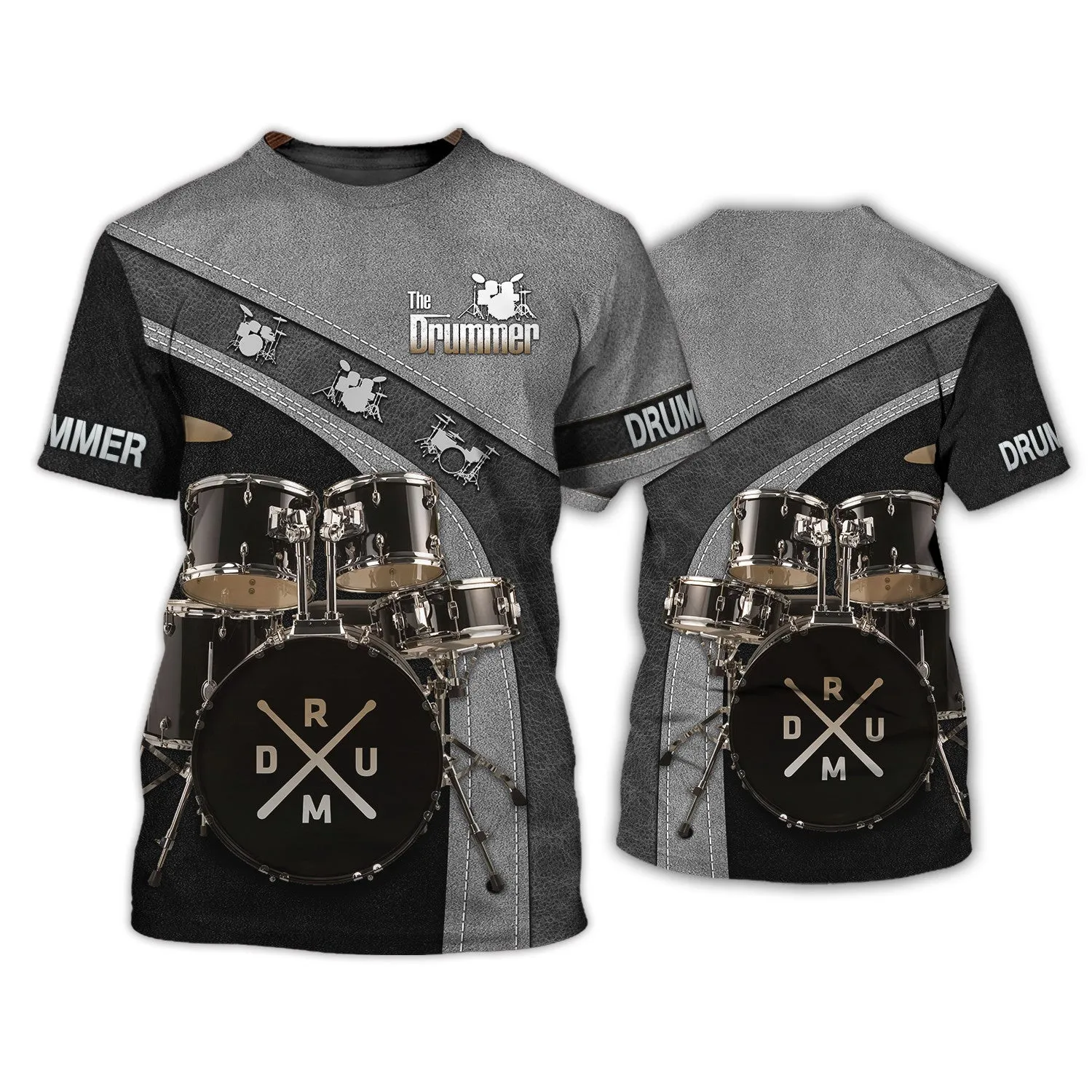 Drummer Shirt Black Drums 3D Zipper Hoodie, 3D Hoodie Tshirt