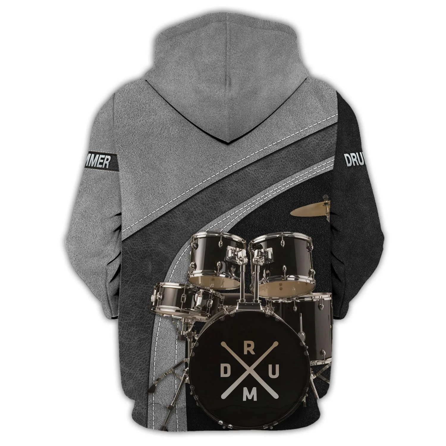 Drummer Shirt Black Drums 3D Zipper Hoodie, 3D Hoodie Tshirt