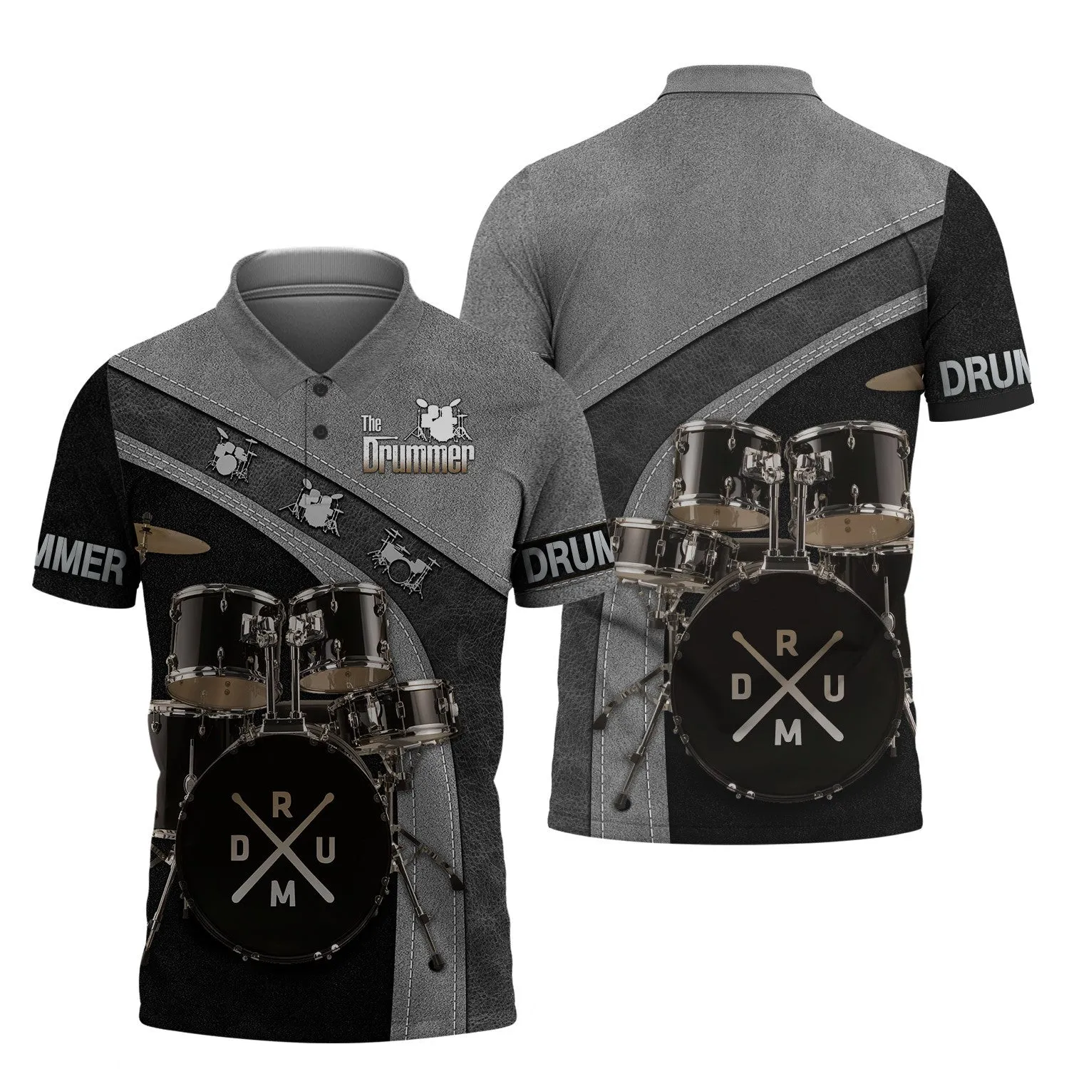 Drummer Shirt Black Drums 3D Zipper Hoodie, 3D Hoodie Tshirt