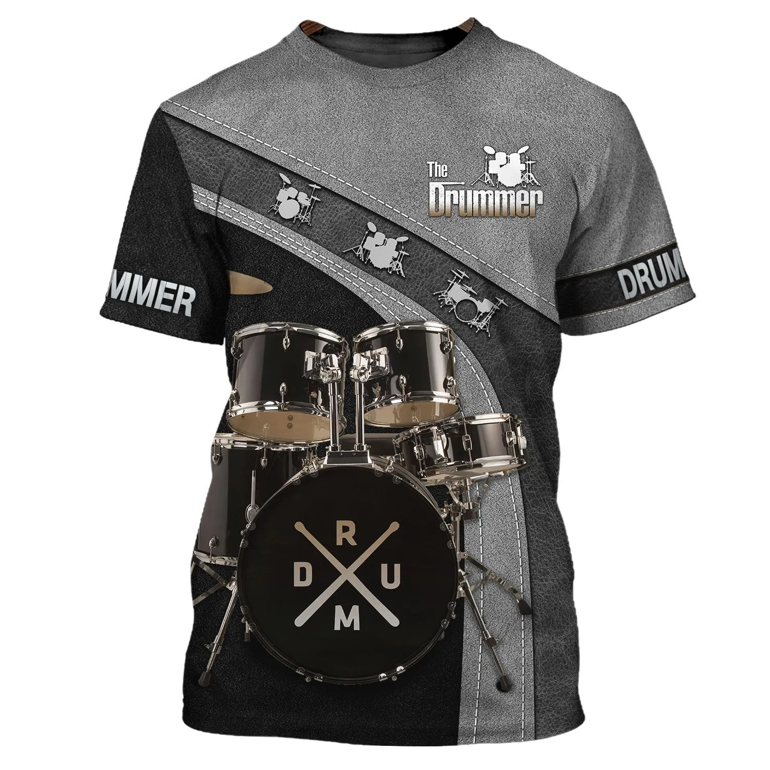 Drummer Shirt Black Drums 3D Zipper Hoodie, 3D Hoodie Tshirt