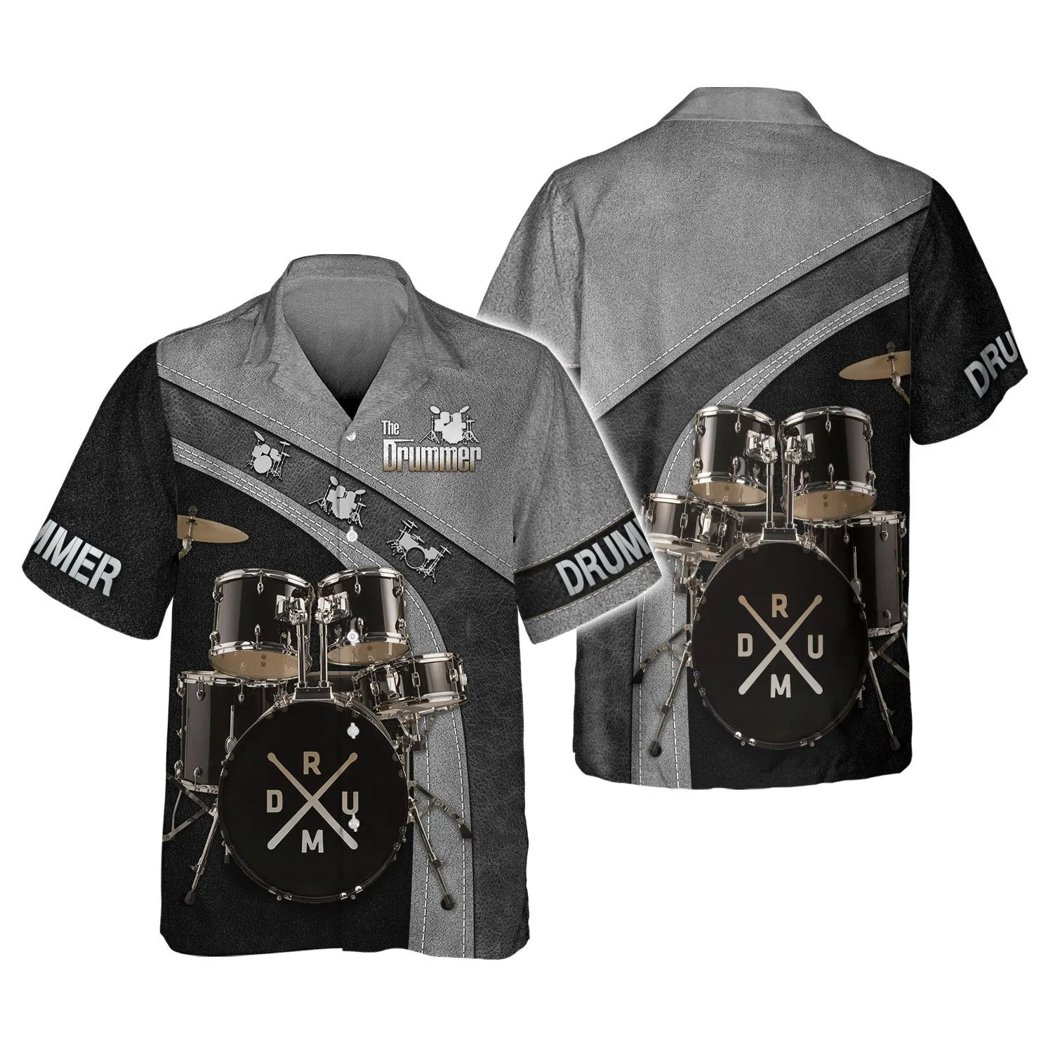 Drummer Shirt Black Drums 3D Zipper Hoodie, 3D Hoodie Tshirt
