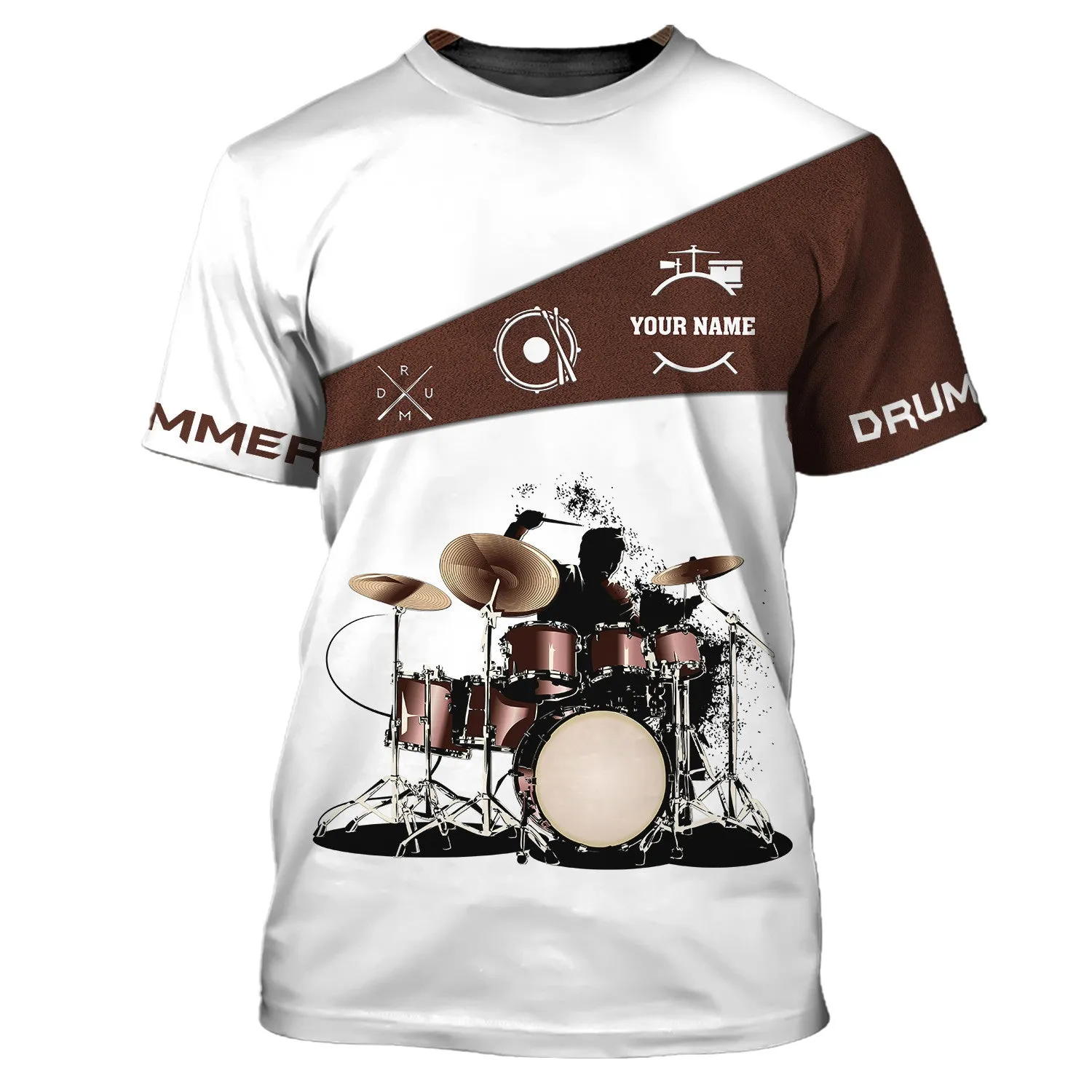 Drums 3D All Over Printed Clothes Custom Name Drum Shirts Gift for Women Men Drummer Zipper Hoodie Tshirt