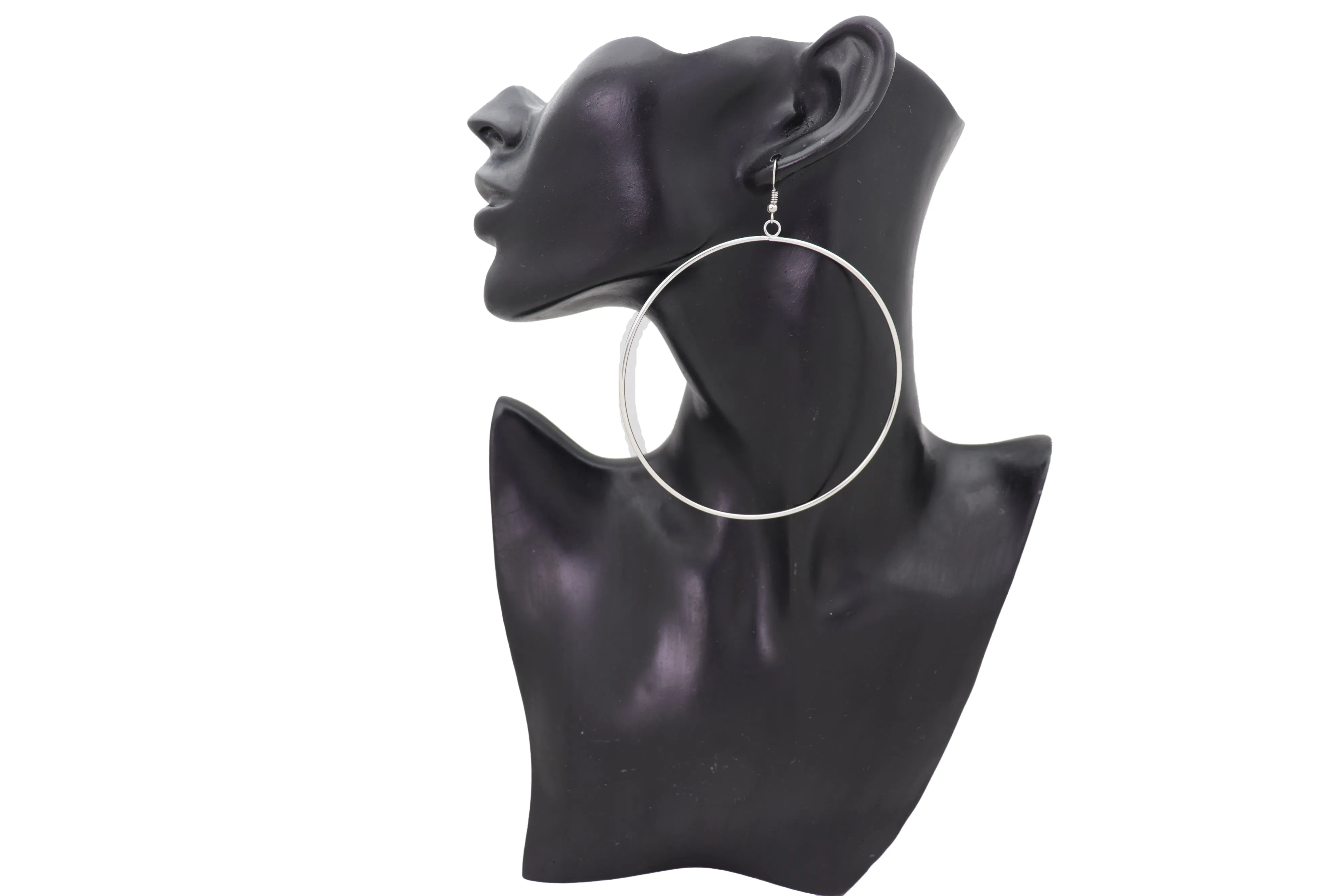Earrings Set Silver Metal Casual Day Wear Large Size Hoop