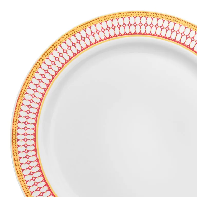 Elegant Gold Chord Rim Disposable Plastic Plate Packs - Party Supplies
