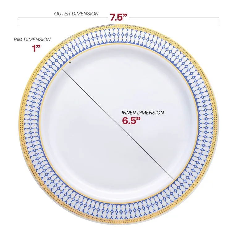 Elegant Gold Chord Rim Disposable Plastic Plate Packs - Party Supplies