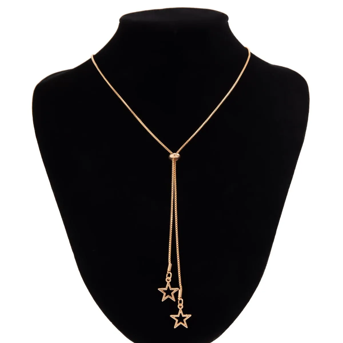 Elegant Tiny Starry Pendant Box Chain Necklace