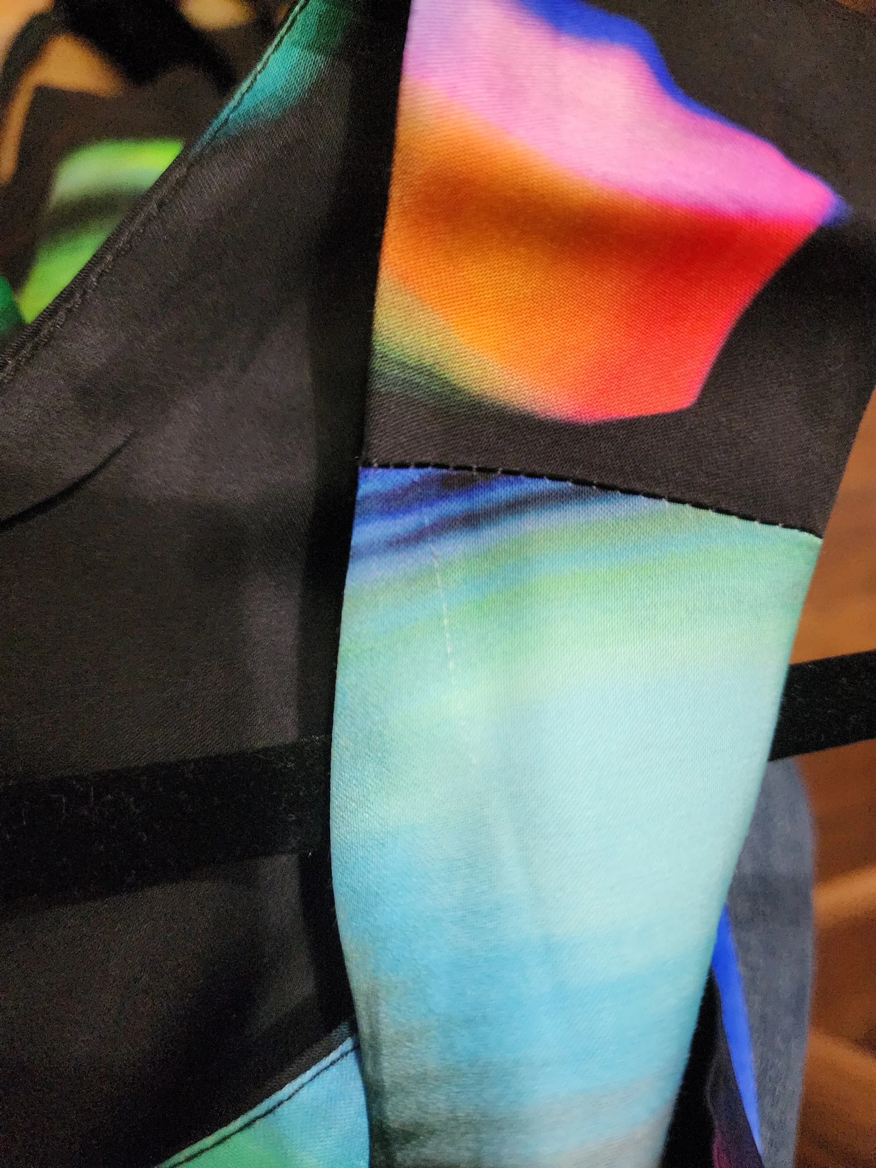 Elk black unique print dress size 8 (note: small pull)
