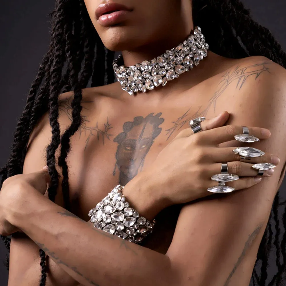 Exaggerated Luxury Necklace & Bangle Set
