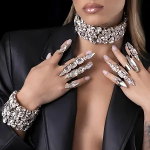 Exaggerated Luxury Necklace & Bangle Set