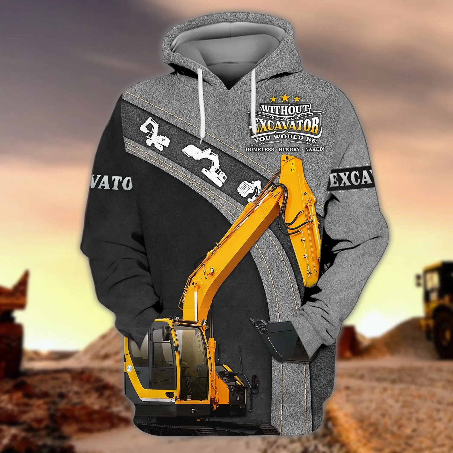 Excavator 3D All Over Printed Shirts