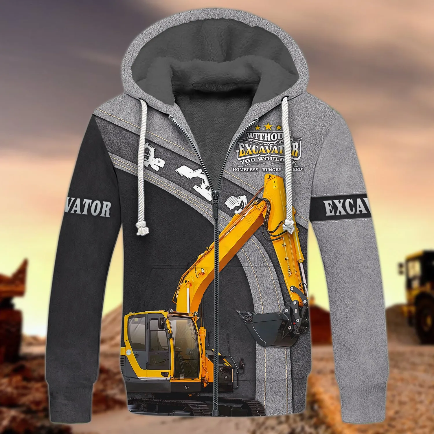 Excavator 3D All Over Printed Shirts