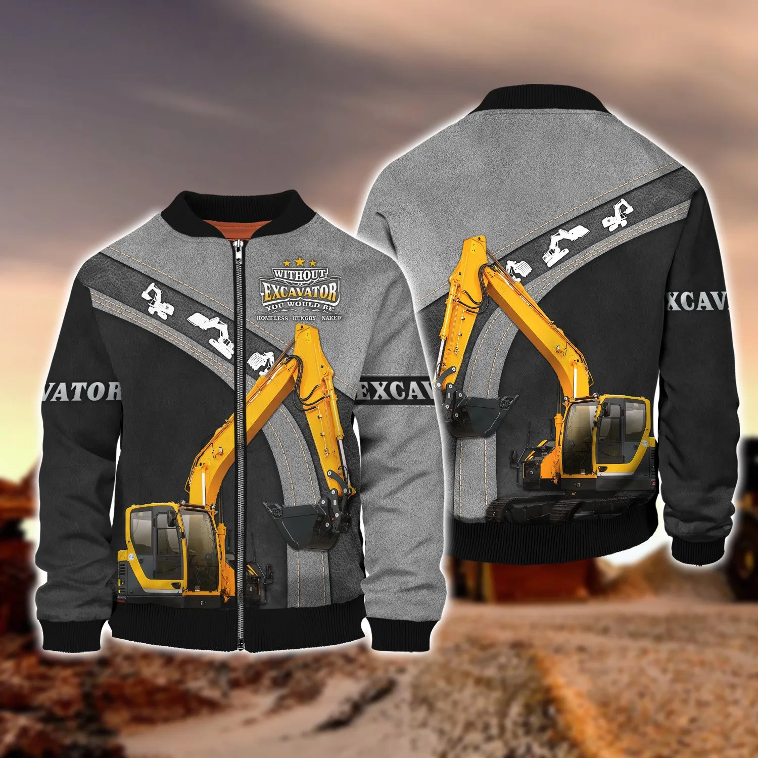 Excavator 3D All Over Printed Shirts