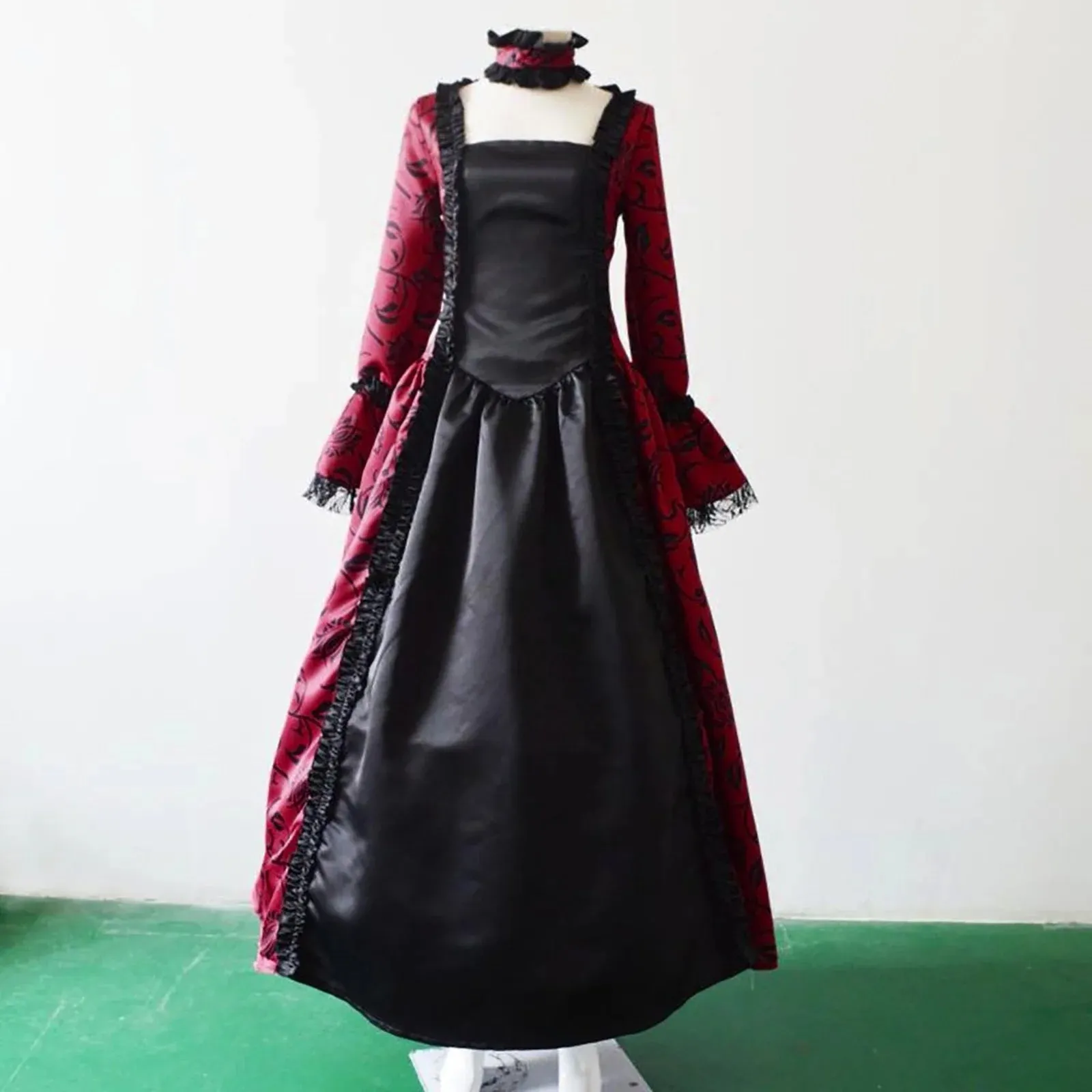Fall Winter Dresses for Women, Retro Floral Printed Ball Gowns Dress Skirt Evening Party Dress Formal Evening Dress Fall Winter Gothic Retro Floral Print Ball Gowns Gowns Dress