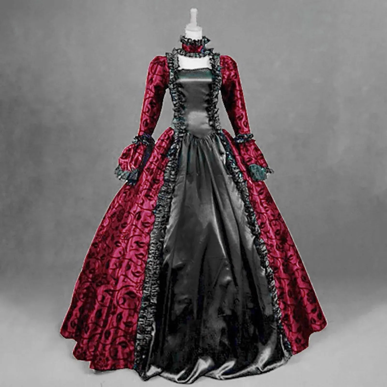 Fall Winter Dresses for Women, Retro Floral Printed Ball Gowns Dress Skirt Evening Party Dress Formal Evening Dress Fall Winter Gothic Retro Floral Print Ball Gowns Gowns Dress