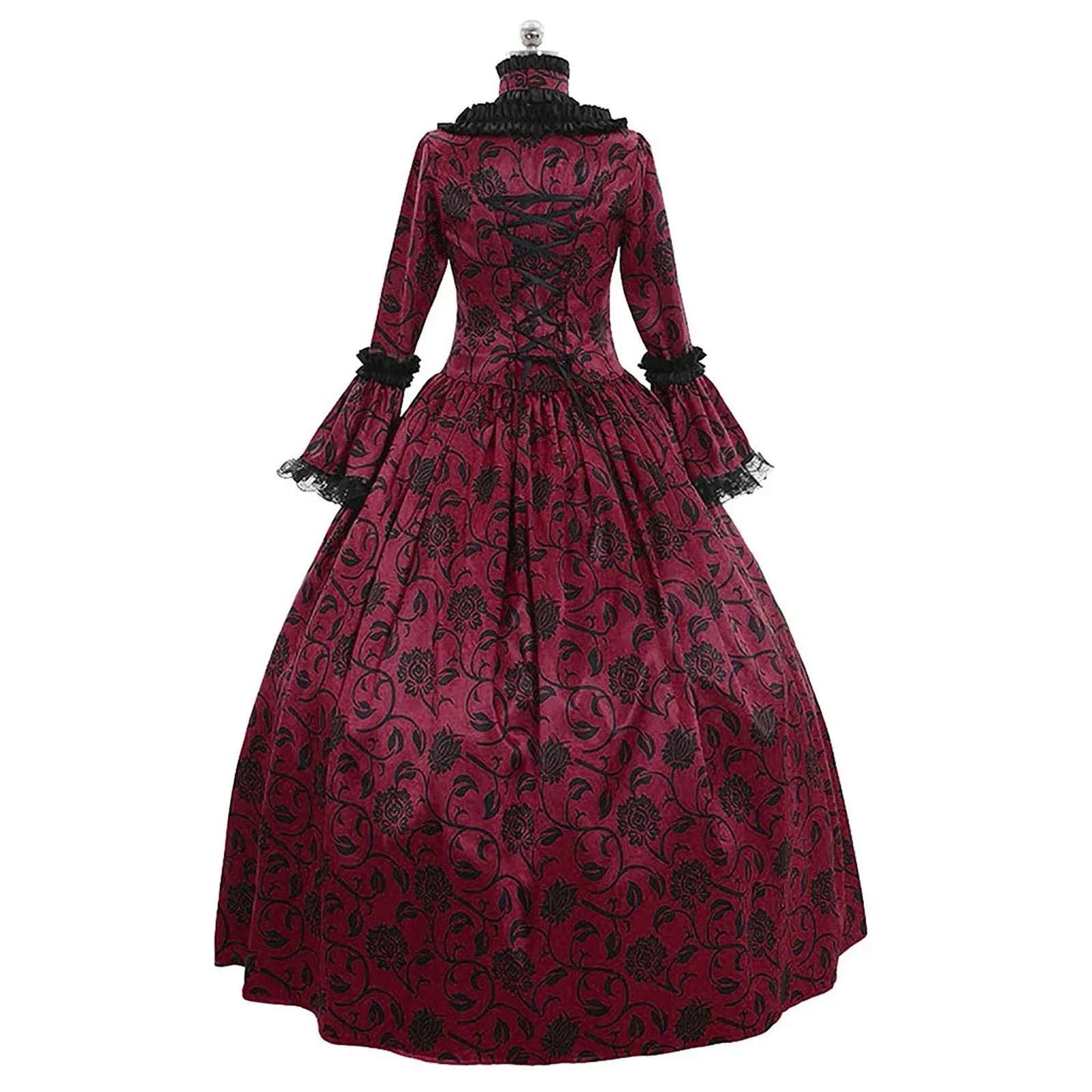 Fall Winter Dresses for Women, Retro Floral Printed Ball Gowns Dress Skirt Evening Party Dress Formal Evening Dress Fall Winter Gothic Retro Floral Print Ball Gowns Gowns Dress