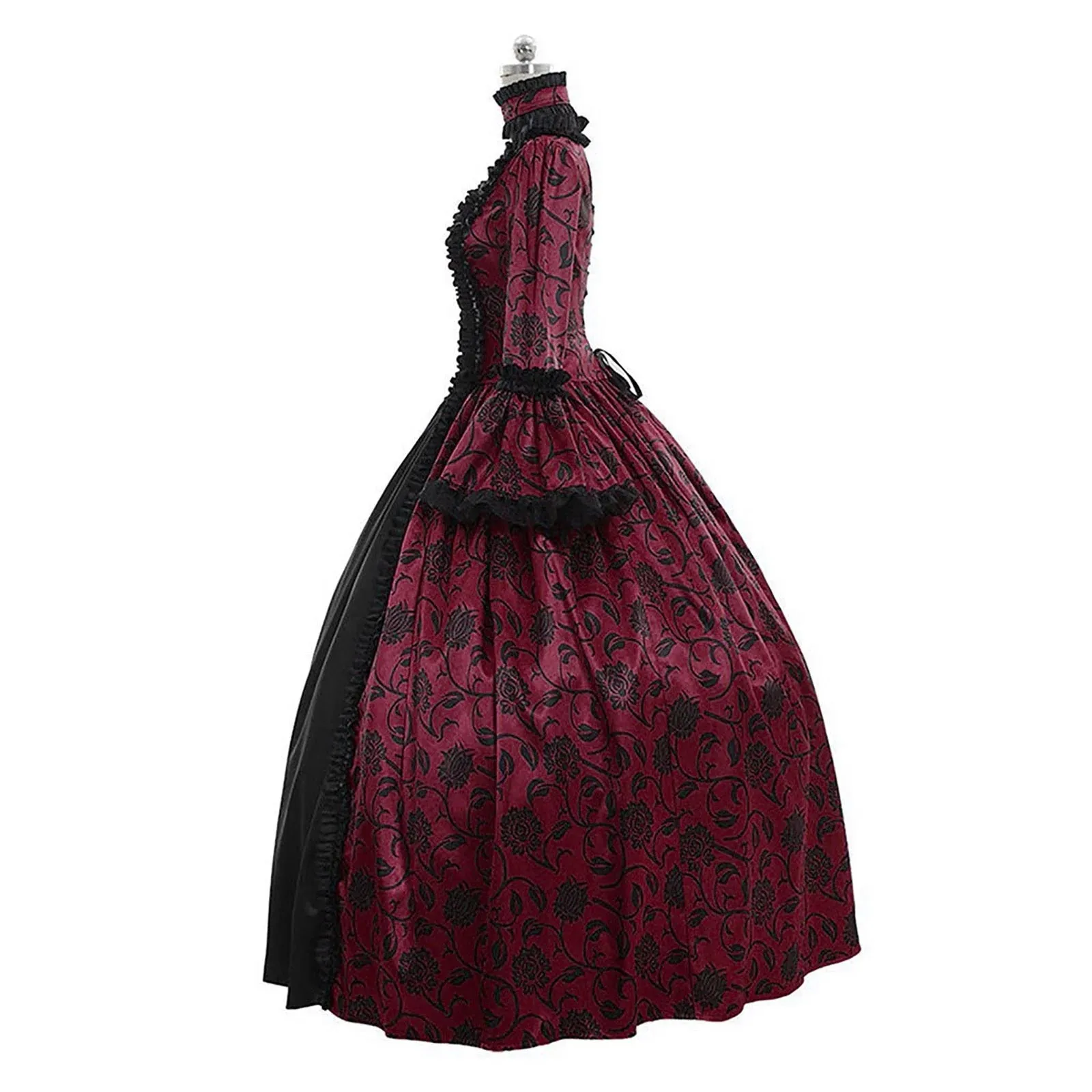 Fall Winter Dresses for Women, Retro Floral Printed Ball Gowns Dress Skirt Evening Party Dress Formal Evening Dress Fall Winter Gothic Retro Floral Print Ball Gowns Gowns Dress