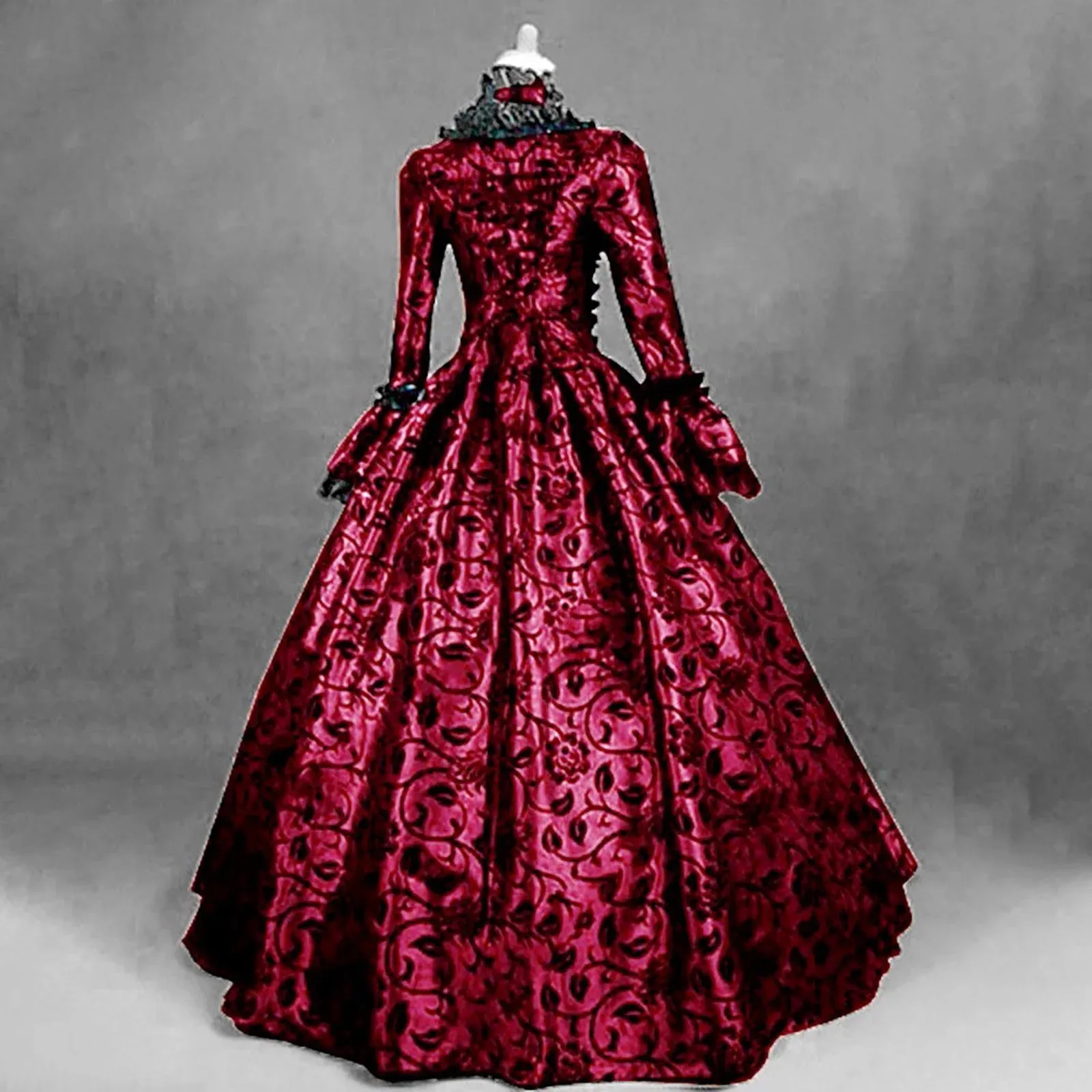 Fall Winter Dresses for Women, Retro Floral Printed Ball Gowns Dress Skirt Evening Party Dress Formal Evening Dress Fall Winter Gothic Retro Floral Print Ball Gowns Gowns Dress