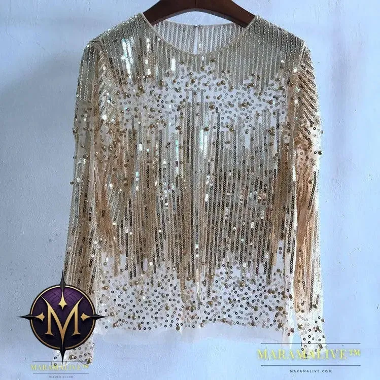 Fashion Bottoming Shirt Sequined Top For Women