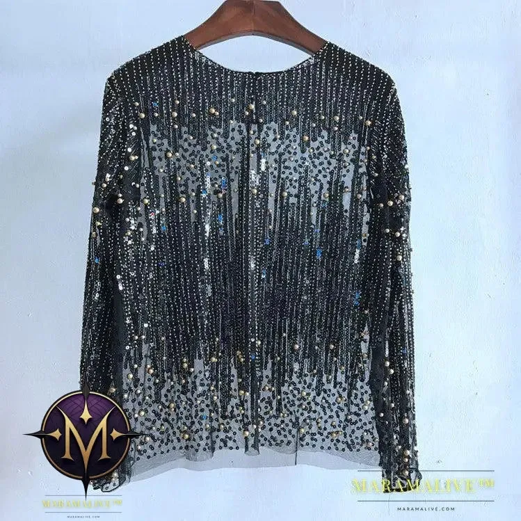 Fashion Bottoming Shirt Sequined Top For Women
