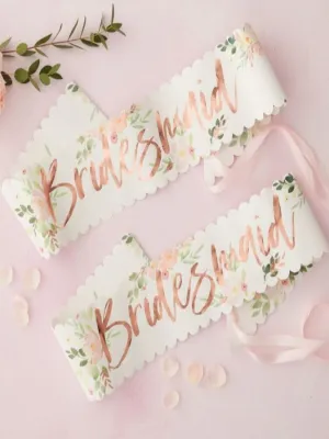 FLORAL BRIDESMAID SASHES 2 PACK