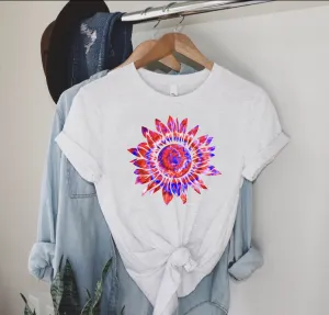 Floral Tie Dye Shirt | Unisex Crew