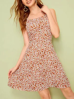 Fresh Little Daisy Open Back Bow Sling Dress