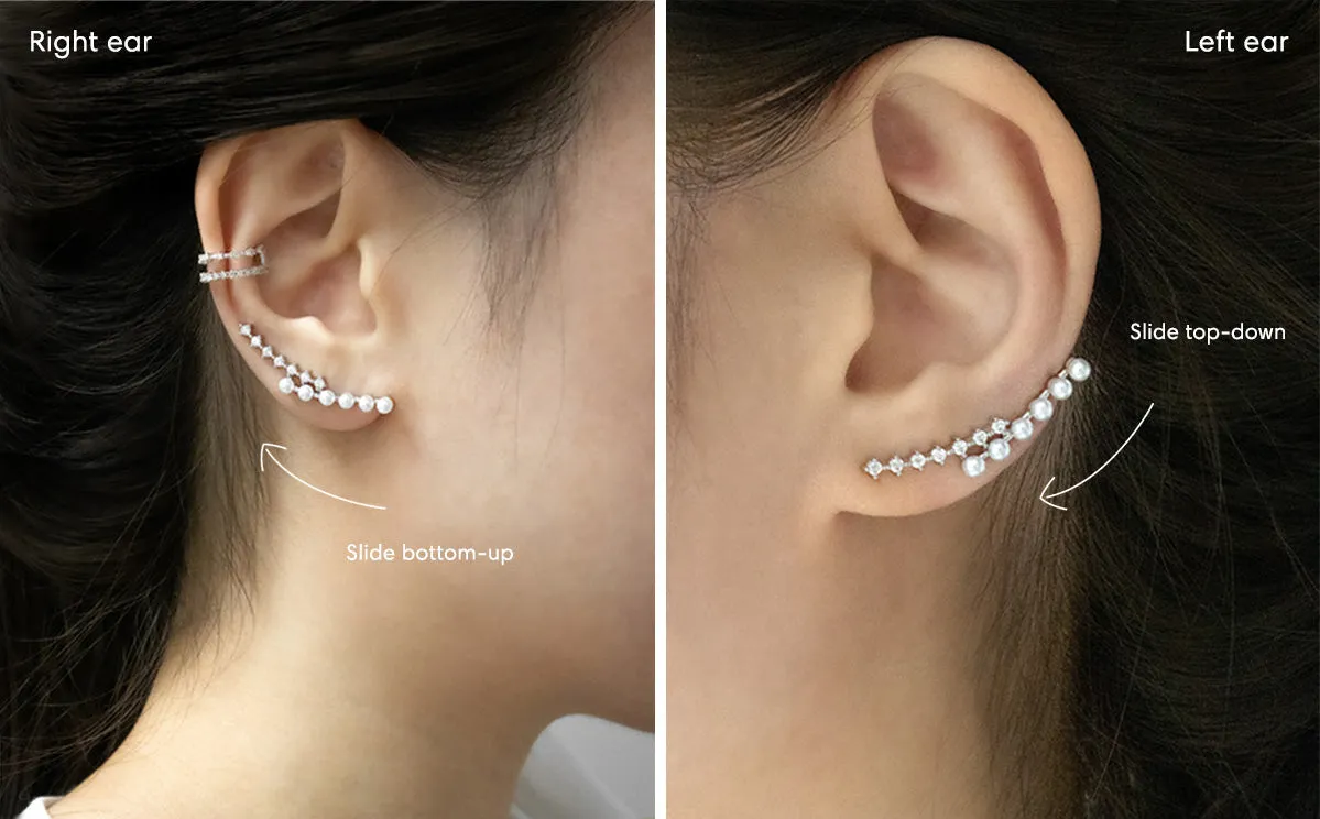 GALA Crawler Ear Cuffs in Silver