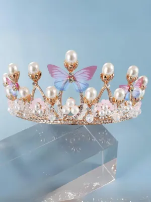 Glammed Up Butterfly Pearl Crown