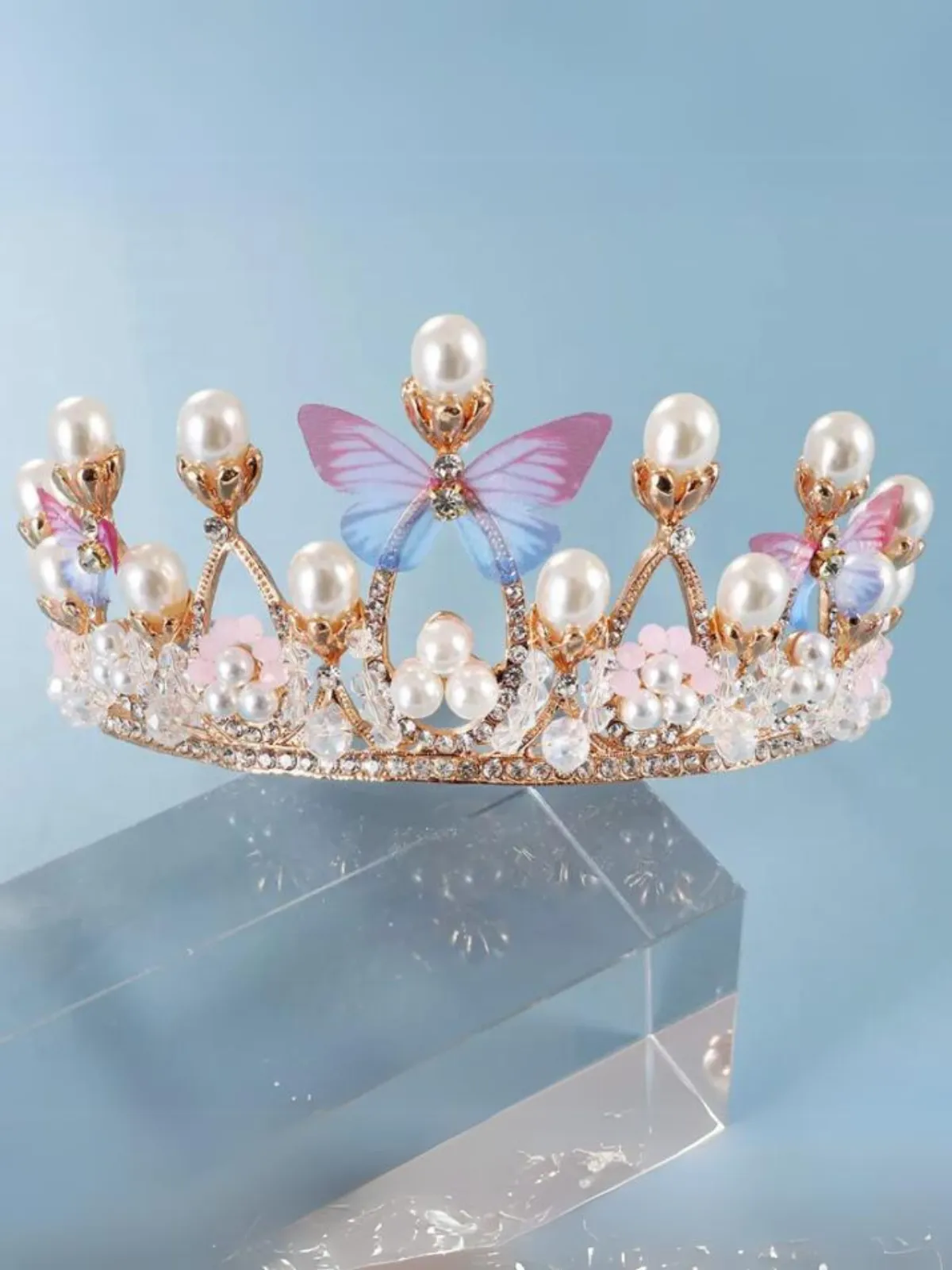 Glammed Up Butterfly Pearl Crown