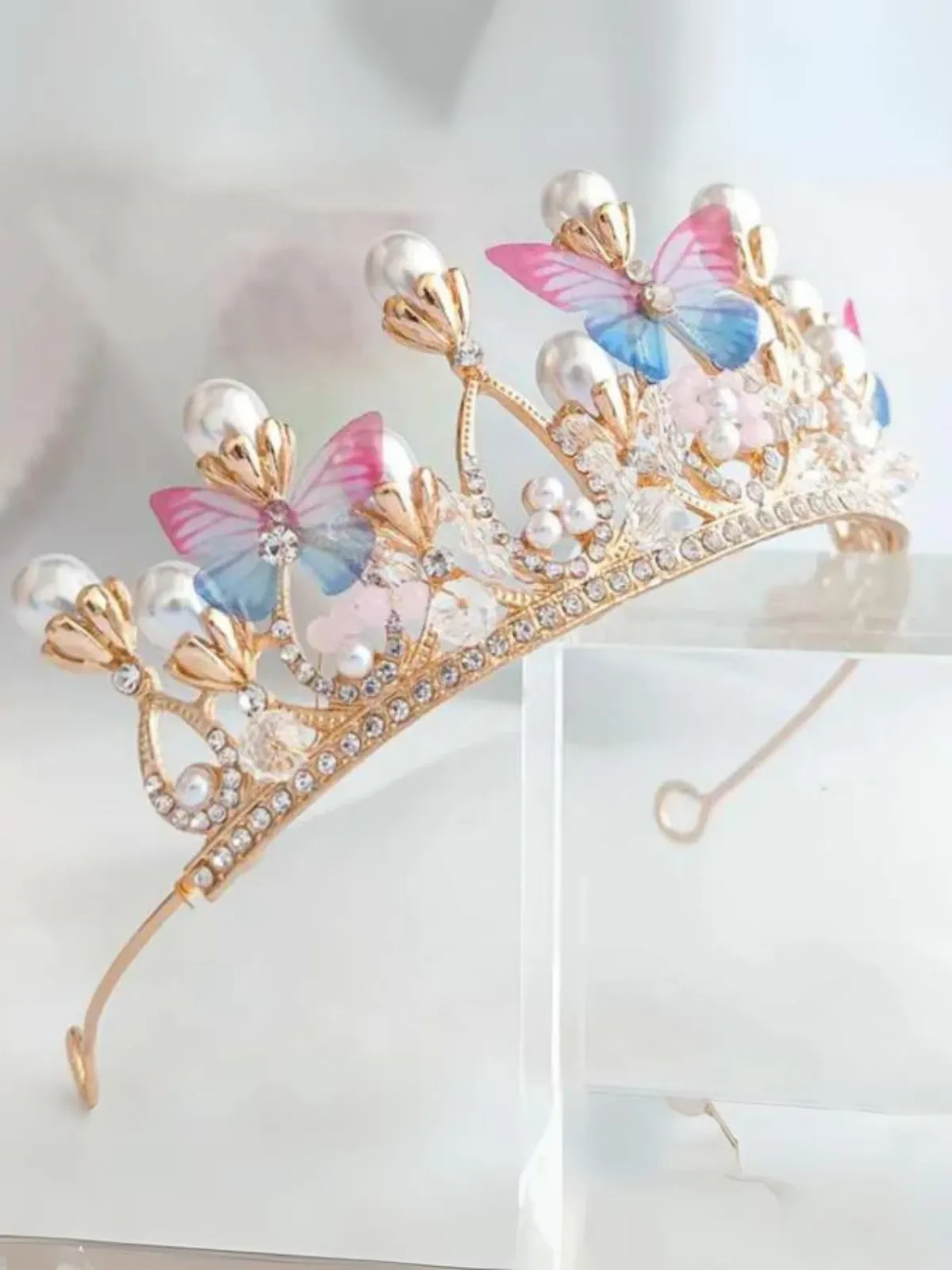 Glammed Up Butterfly Pearl Crown