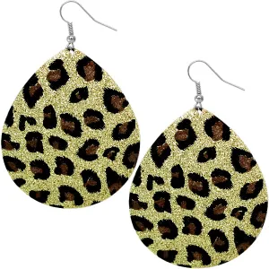 Gold Glitter Spotted Teardrop Earrings