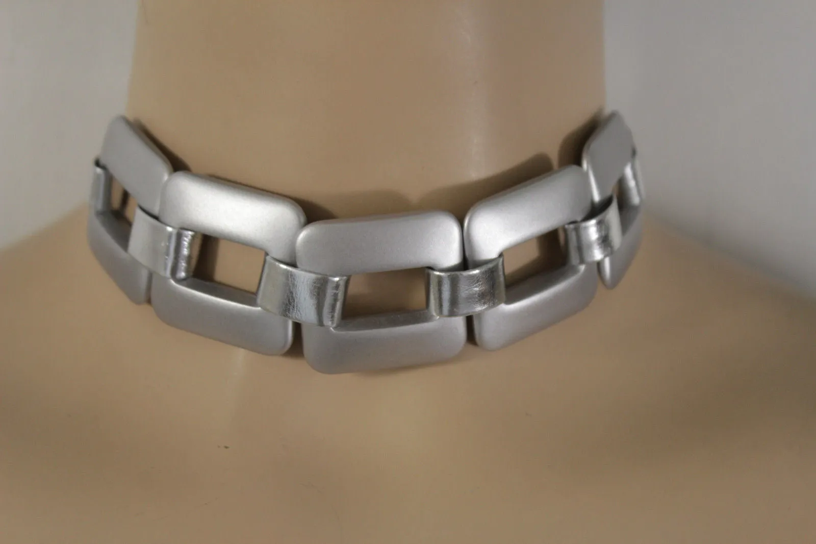 Gold Silver Chunky Chain Thick Links Short Choker Necklace