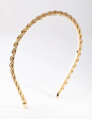Gold Twist Rope Headband