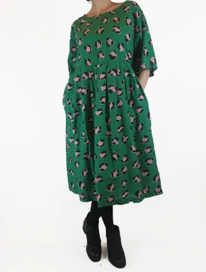 Gorman green animal print half sleeve dress size 10