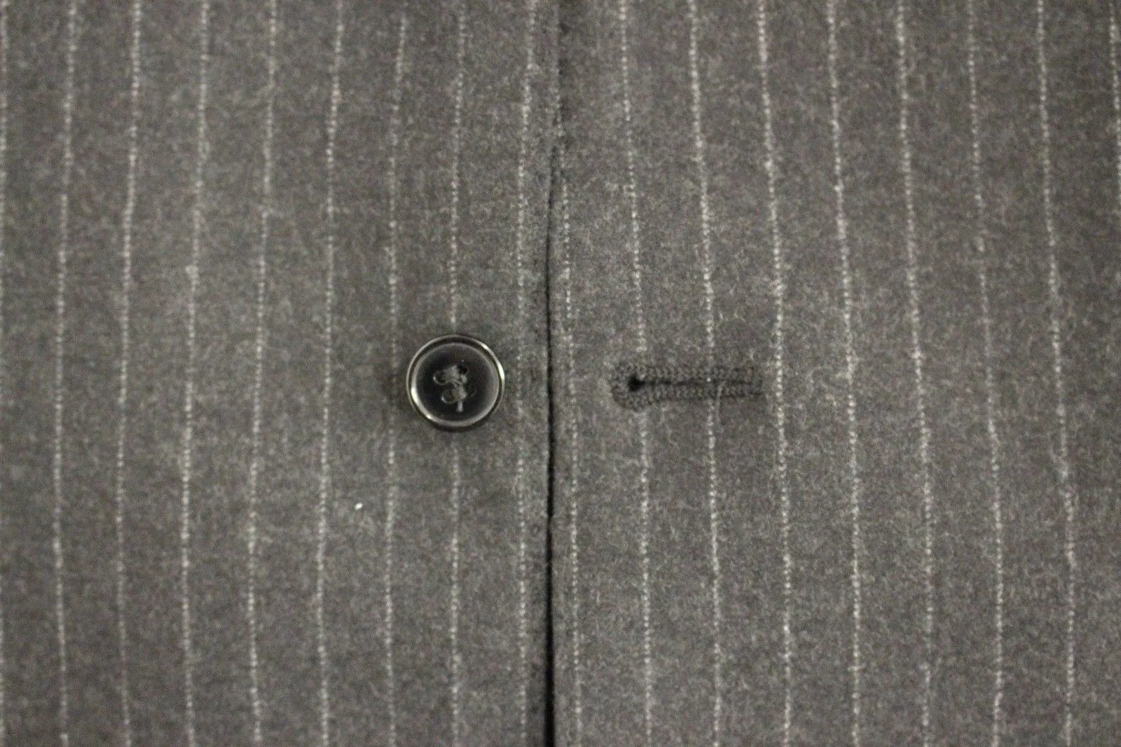 Gray Striped Wool Logo Vest Gilet Vests