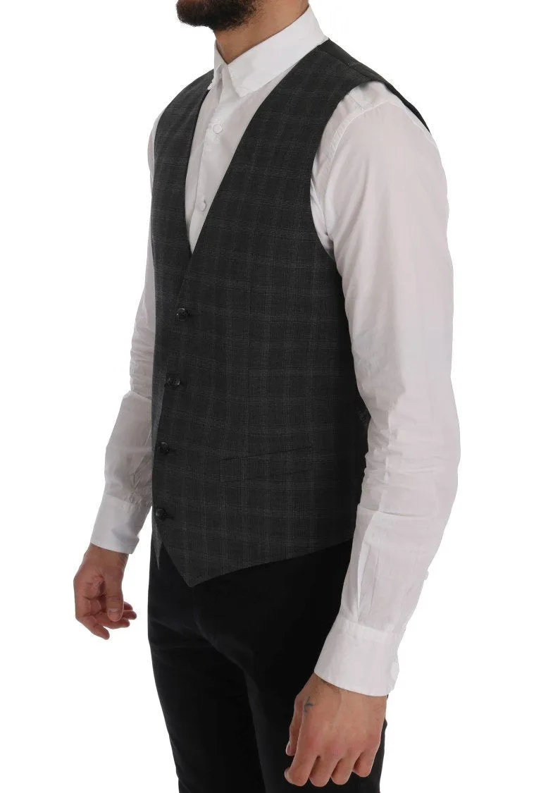 Gray Wool Stretch Vest