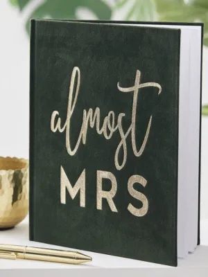 Green Velvet Almost Mrs Hen Party Book