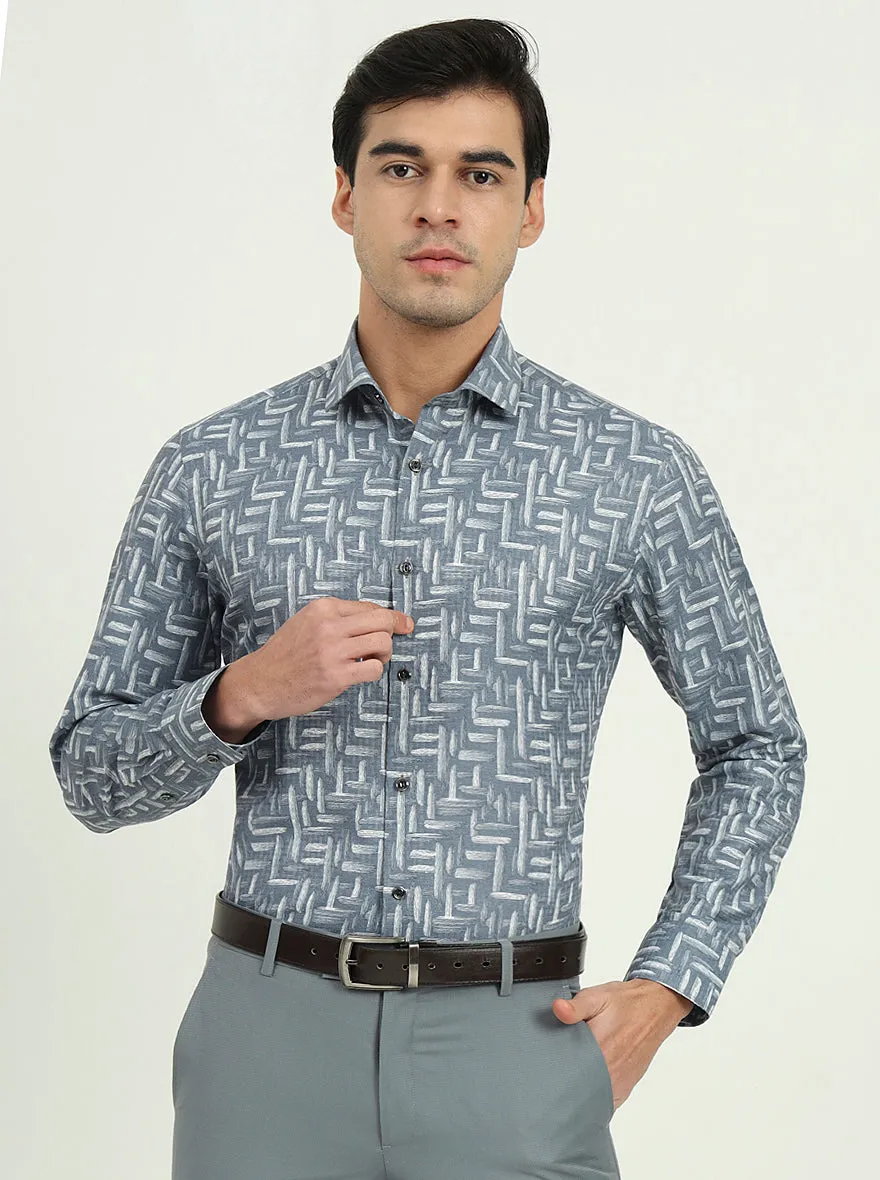 Grenish Blue Solid Slim Fit Party Wear Shirt | Greenfire
