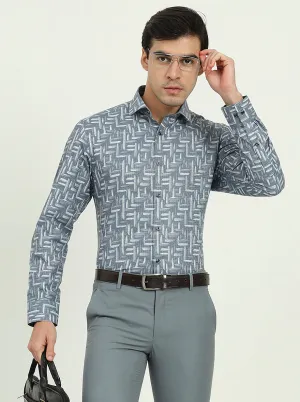 Grenish Blue Solid Slim Fit Party Wear Shirt | Greenfire