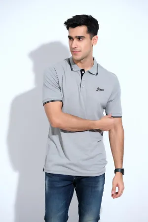 Grey Half Sleeve Polos
