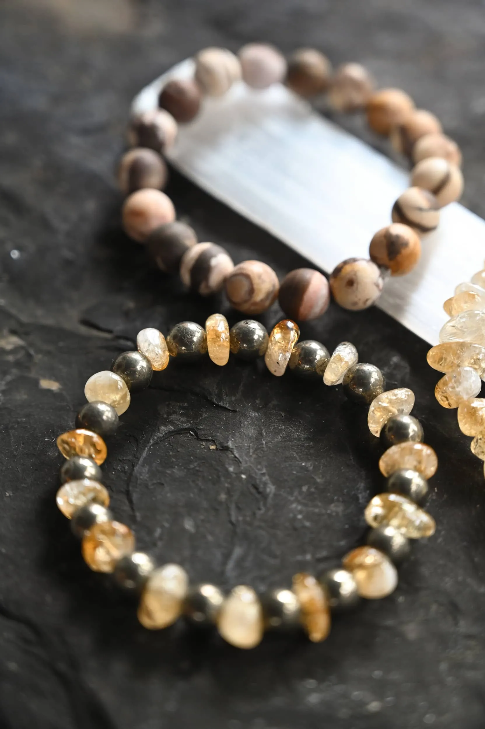 Grounded in Joy Crystal Bracelet Stack