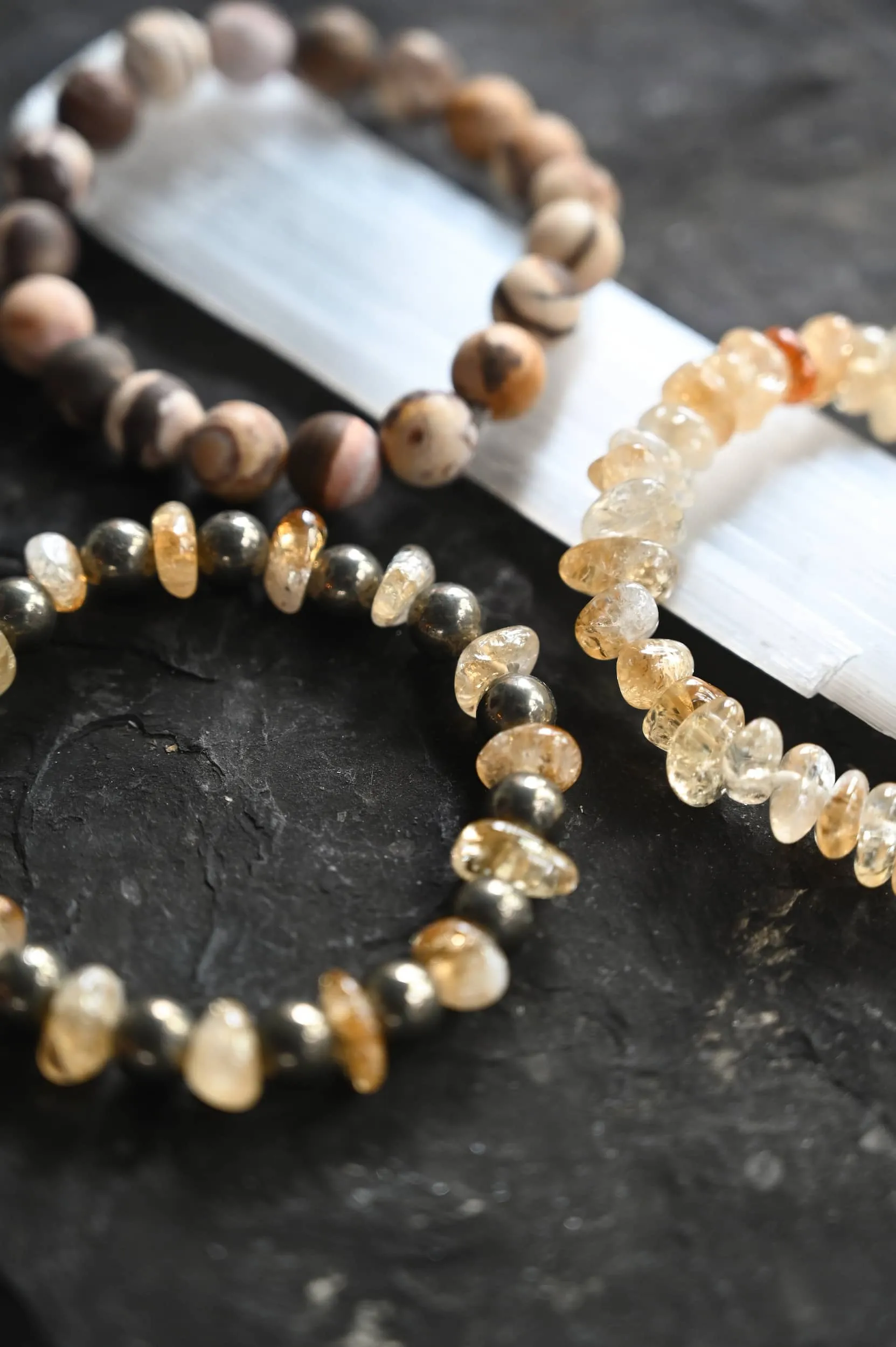 Grounded in Joy Crystal Bracelet Stack