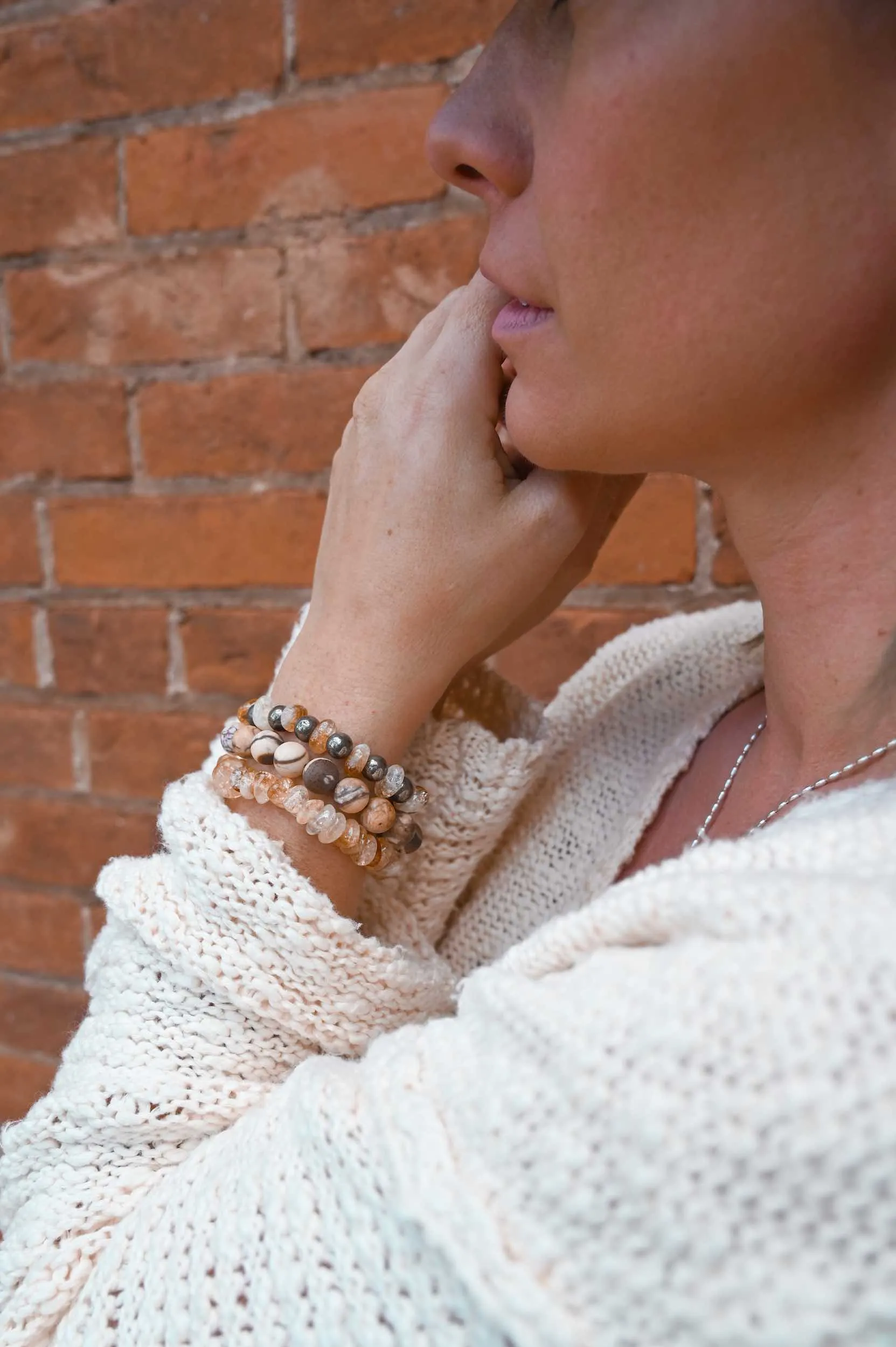 Grounded in Joy Crystal Bracelet Stack