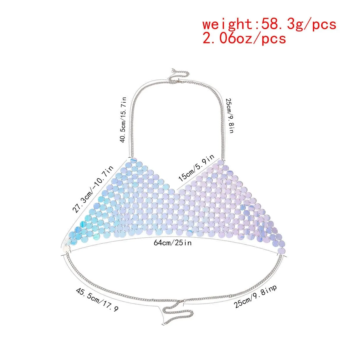 Handmade Colorful Squamous Sequin Disco Skirt Bra Set