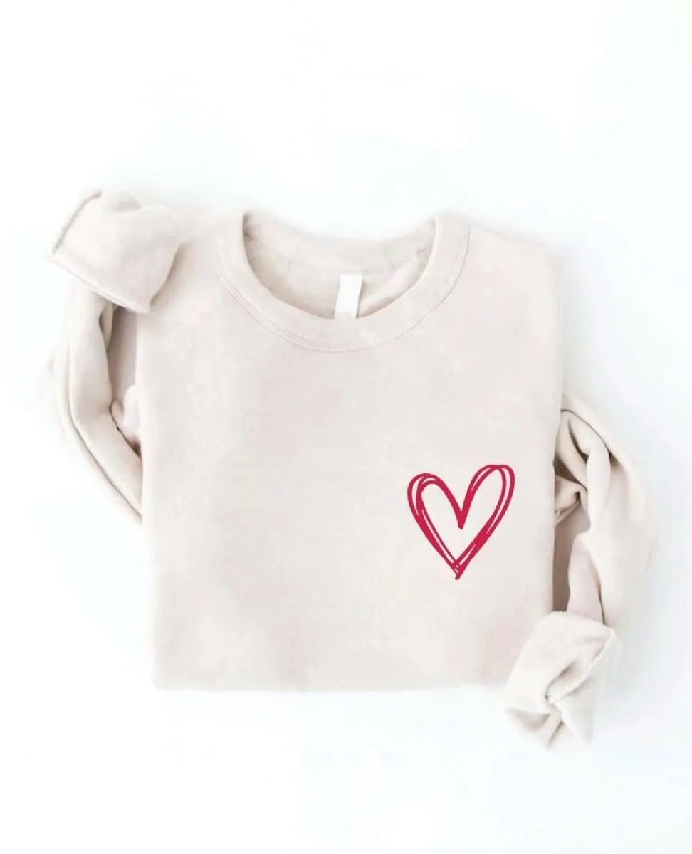 Heart Graphic Sweatshirt Heather Dust