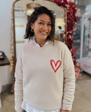 Heart Graphic Sweatshirt Heather Dust