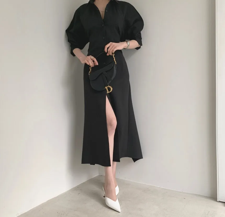 High Waist Ladies Dresses Party Elegant Casual